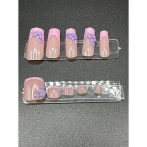 48 pcs Matching Press on Toe and Nails